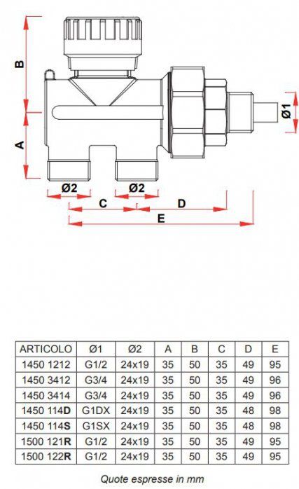 VALVOLE e ACCESSORI FAR : 1438 - valvola mono-tubo 1/2″ termostatizzabile  attacco rame o multistrato - FAR - Super Sama Store - Idraulica elettronica  e hobbistica a prezzi imbattibili