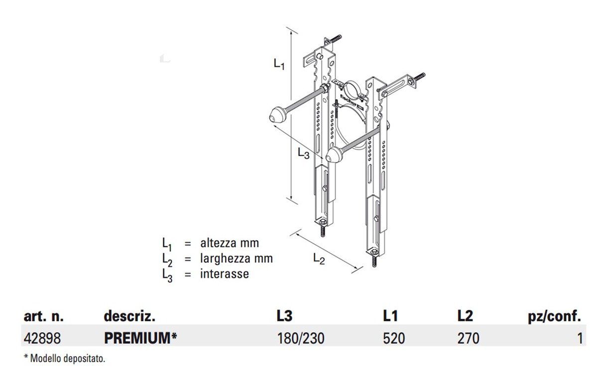 Staffe Sanitari Sospesi Universali - Acciaio Made In Italy Per WC E Bidet - Foto 2