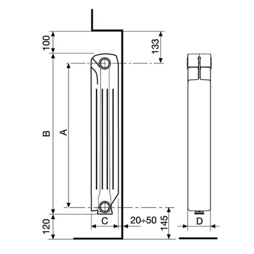 RADIATORE ALLUMINIO CALIDOR 800/100 ELEMENTI 08 Foto 4
