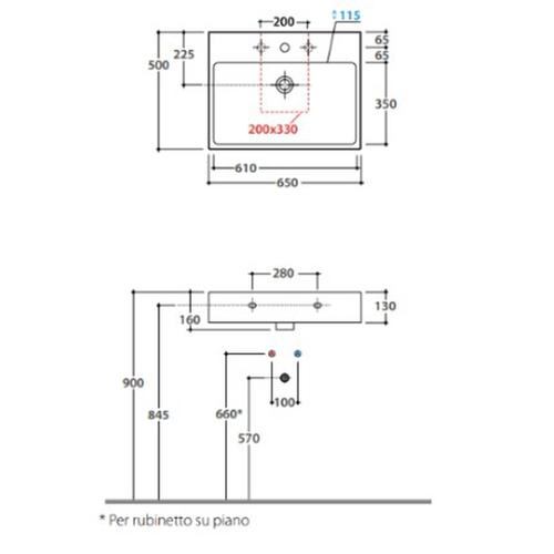 STONE SCQ65. BI LAVABO APPOGGIO /SOSP. 65X50X13 BIANCO Foto 2