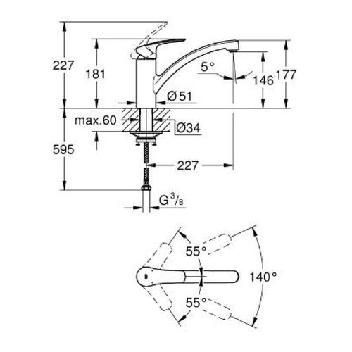 EUROSMART NEW 33281 MIX LAVELLO MONOFORO CROMO Foto 6