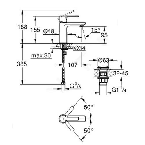 LINEARE NEW 2379DC1 MIX LAVABO XS SUPER STEEL Foto 3