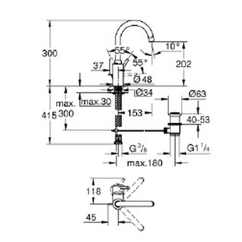 NEW CONCETTO 32 629 002 MIX LAVABO L CROMO Foto 2