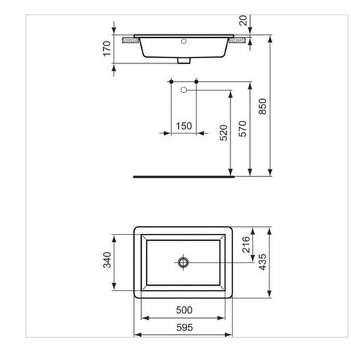 STRADA K078001 LAVABO SOPRAPIANO 60X44 BIANCO Foto 2