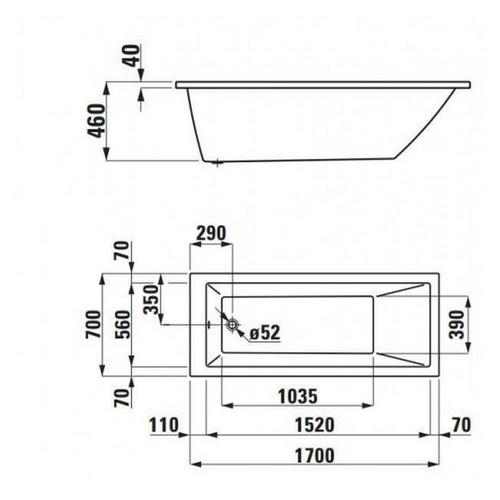 PRO 3095 VASCA INCASSO 170X70 BIANCO Foto 2