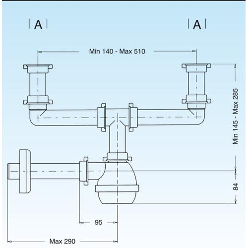 SIFONE "M" 2 VIE SENZA PILETTA 1 1/4 A BOTTIGLIA Foto 2