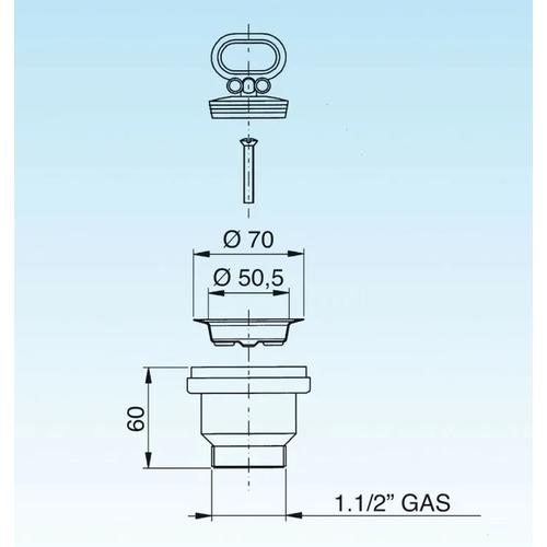 PILETTA S TROPPO PIENO PER LAVELLO INOX 1 1/2 Foto 2