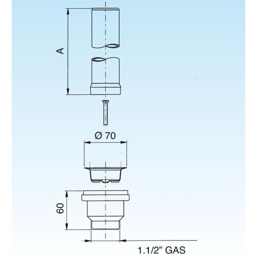 PILETTA CON TUBO SFIOR. MM320 INOX 11/2 FORO D60 Foto 2