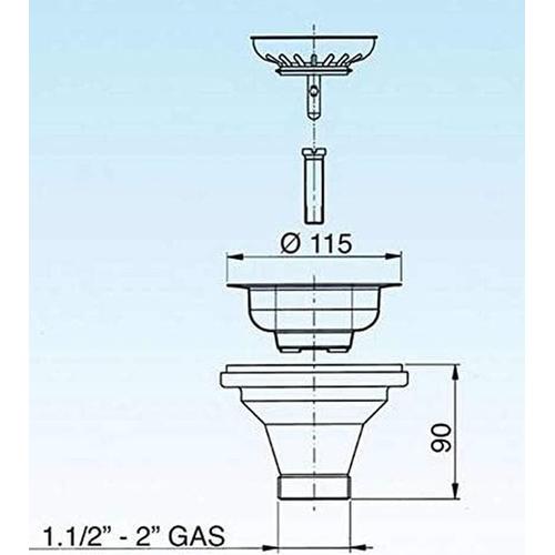 PILETTA PER LAVELLO CERAMICA GATTINARA 1 1/2 Foto 2