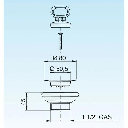 PILETTA PER LAVELLO CERAMICA GATTINARA 1 1/2 Foto 3