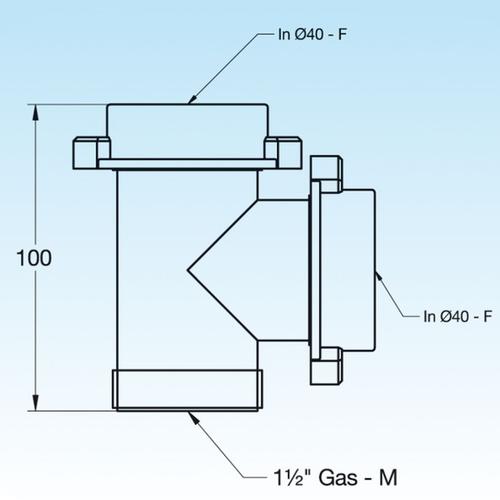 RACCORDO TEE 3 VIE D.40 1 1/2 Foto 2