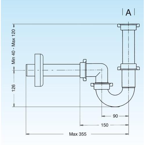 SIFONE TUBO A "S" 1 VIA SENZA PIL. 1/1/2 P.P. Foto 2