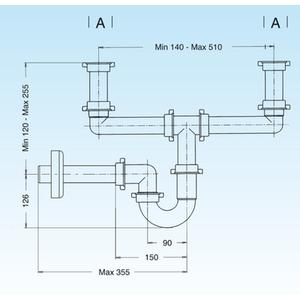 SIFONE TUBO SCARICO S 2 VIE 1 1/2