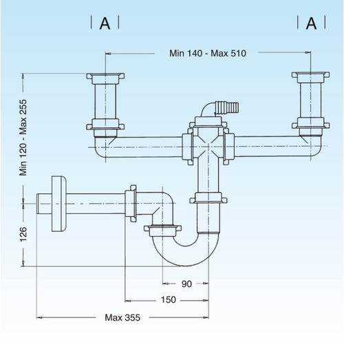 SIFONE TUBO A "S" 2 VIE SENZA PIL. 1/1/2 P.P. Foto 2