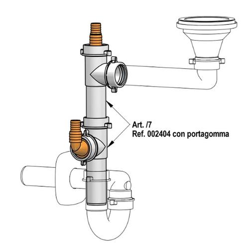 RACCORDO SCARICO LAVATRICE (2VIE) D.40 Foto 2