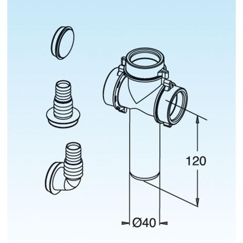 RACCORDO SCARICO LAVATRICE (3VIE) D.40 Foto 2