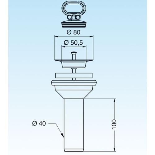 PILETTA D.40 X LAVELLO CERAMICA CON TAPPO MANICOTTO Foto 2