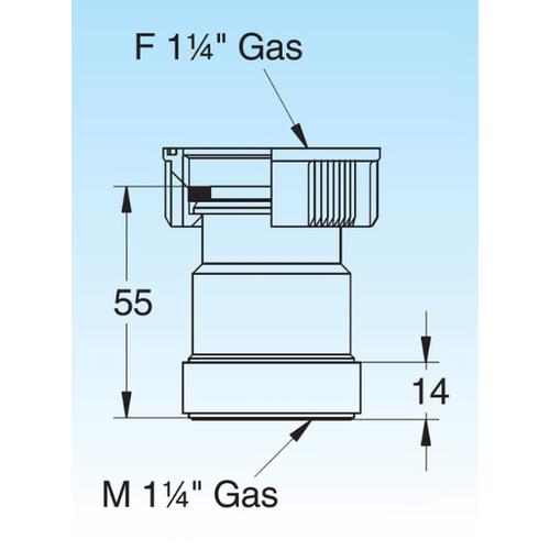 PROLUNGA ADATTATORE F.1 1/4 X M.1 1/4 BIANCA Foto 3