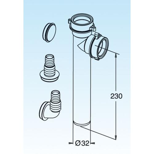 RACCORDO 2 VIE D. 32 CON ATTACCO LAVATR.- LAVAST. Foto 2