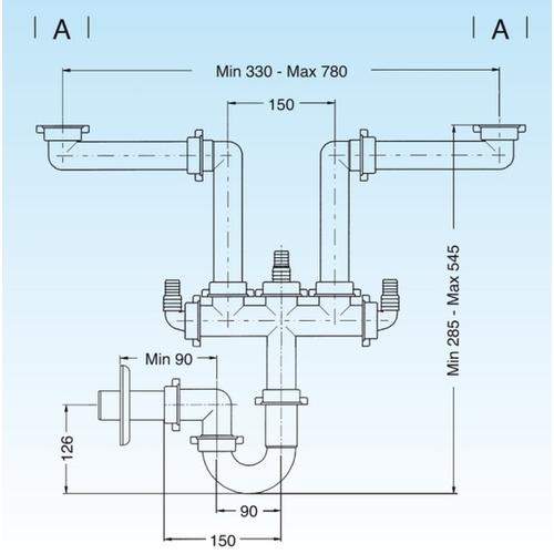 SIFONE SPAZIO 2 VIE D.40 1 1/2 Foto 2