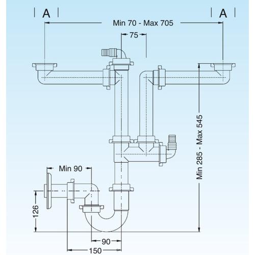 SIFONE SPAZIO 2 NT BIANCO D.40 1 1/2 Foto 7