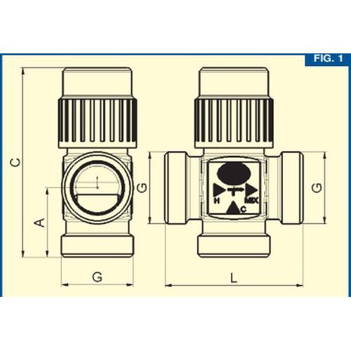 RAW-KVS4 25E VALVOLA TERM. MISC. REGOLABILE 20°-43° DN 25 Foto 2