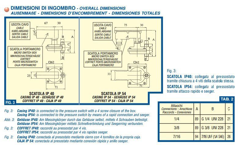 8062_ - PRESSOSTATO ACQUA MUT 2 MICRO SFS Ø 1/4 CALDAIA SIMAT ARISTON MP 24  MI 700400049 SFS-050-M2S - MUT