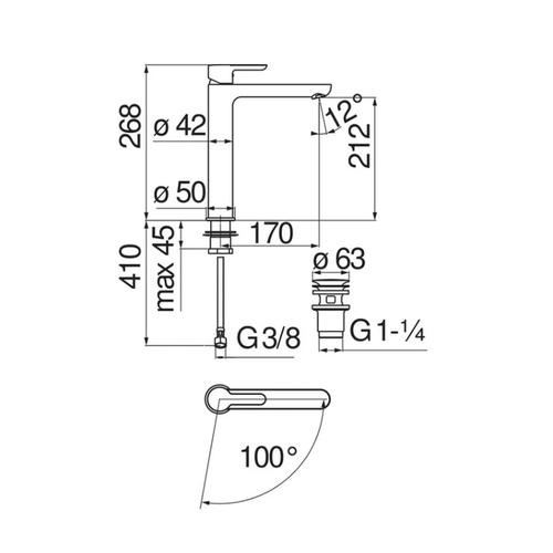 ABC ECO ABH87128/2 MIX LAVABO BACINELLA CR Foto 2