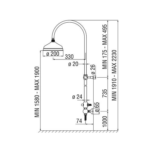 GRAZIA AD141/10 COLONNA DOCCIA SENZA MIX CROMO Foto 4