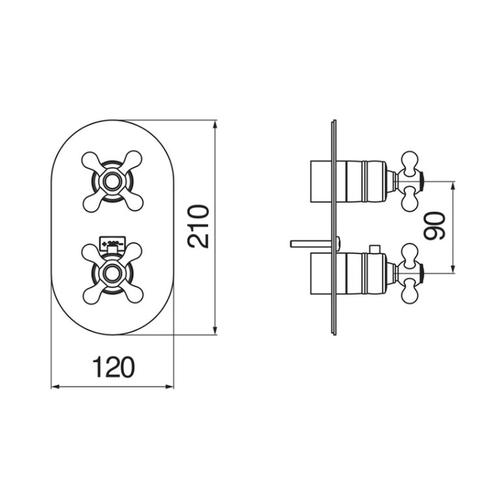 GRAZIA GRC5102 P. ESTERNA TERMOSTATICA CROMO Foto 2