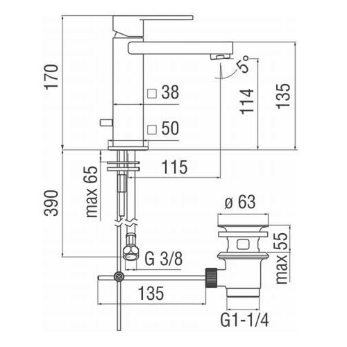 LOOP LP90118/1 MIX LAVABO CON SCARICO CROMO Foto 2