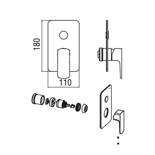 ACQUAVIVA PARTE ESTERNO MONOCOMANDO INCASSO 1 VIA Foto 2