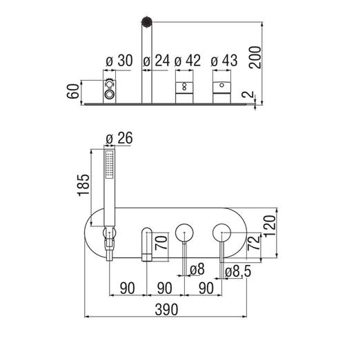 PARTE ESTERNA MONOCOMANDO INCASSO 2VIE INOX Foto 3