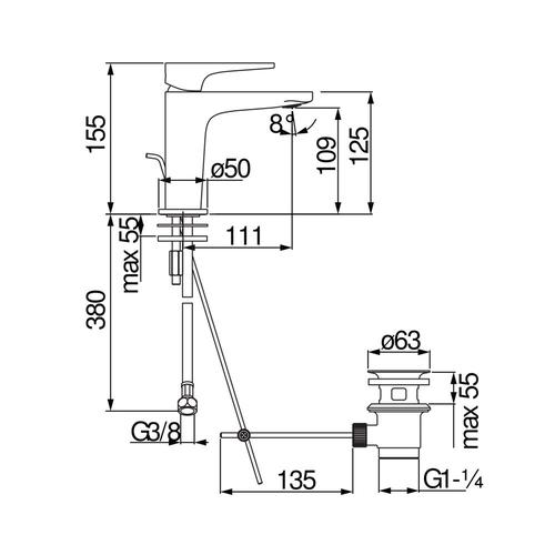 YOYO YO126118/1 MIX LAVABO CROMO Foto 3