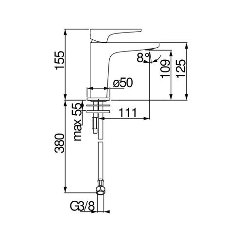 YOYO YO126118/3 MIX LAVABO SENZA SCARICO MORA OP. Foto 2