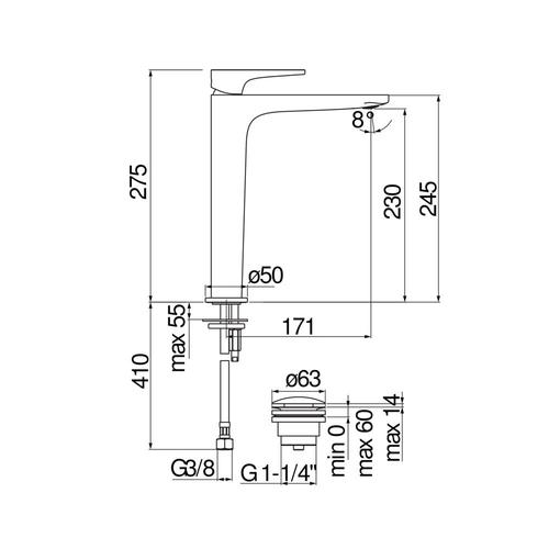 YOYO YO126128/2 MIX LAVABO X BACINELLA CROMO Foto 1