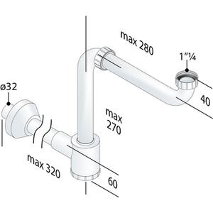 SIFONE LAVABO CRONO 1 1/4 X 32 SALVASPAZIO