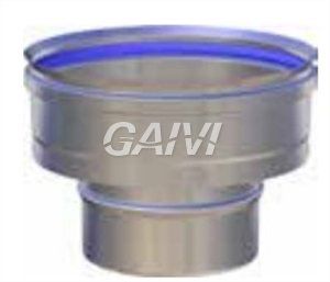 Foto EUROSTAR AUMENTO DI SEZIONE MONOPARETE DA Ø 250 MM. MASCHIO A Ø 300 MM. FEMMINA IN ACCIAIO INOX
