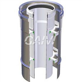 Foto PLASTIKOAX TUBO FUMO DOPPIAPARETE H.250 - INTERNO IN PPS Ø 125 MM. / ESTERNO INOX Ø 200 MM. PER CALDAIE A CONDENSAZIONE