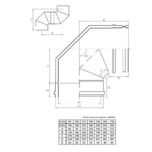 EUROAIR CURVA FUMO 90° DOPPIAPARETE ARIA Ø 100 MM. IN ACCIAIO INOX