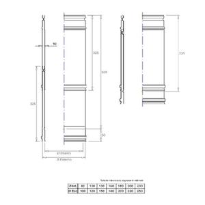 EUROAIR MODULO TELESCOPICO DOPPIAPARETE ARIA IN ACCIAIO INOX Ø 80 MM.