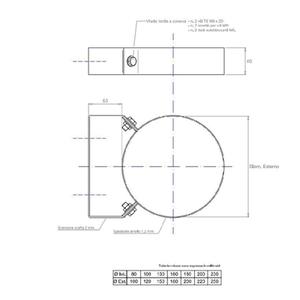 EUROAIR STAFFA A MURO Ø 100 MM. IN ACCIAIO INOX