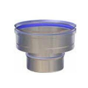 EUROSTAR AUMENTO DI SEZIONE MONOPARETE DA Ø 80 MM. MASCHIO A Ø 100 MM. FEMMINA IN ACCIAIO INOX