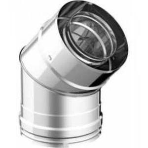 EUROSTAR CURVA FUMO 45° MONOPARETE Ø 80 MM. IN ACCIAIO INOX