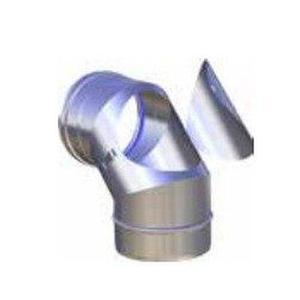 EUROSTAR CURVA FUMO ISPEZIONABILE 90° MONOPARETE Ø 150 MM. IN ACCIAIO INOX