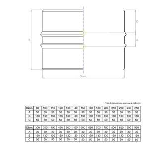 EUROSTAR DOPPIO BICCHIERE MASCHIO/MASCHIO MONOPARETE Ø 160 MM. IN ACCIAIO INOX