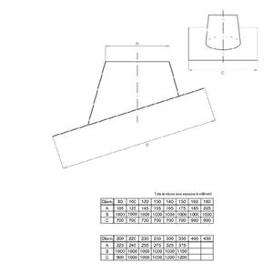 EUROSTAR FALDALE INCLINATO MONOPARETE Ø 160 MM. IN ACCIAIO INOX CON BASE PIOMBO