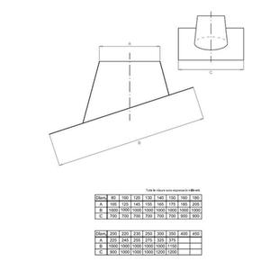 EUROSTAR FALDALE INCLINATO MONOPARETE Ø 80 MM. IN ACCIAIO INOX CON BASE PIOMBO