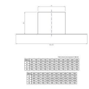 EUROSTAR FALDALE PIANO MONOPARETE Ø 300 MM. IN ACCIAIO INOX