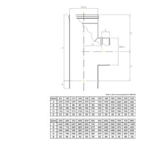 EUROSTAR RACCORDO T 90° MONOPARETE Ø 300 MM. IN ACCIAIO INOX